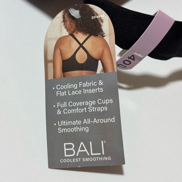Bali's Coolest Smoothing Underwire T-Shirt Bra Black and Almond size 40D - Picture 11 of 16